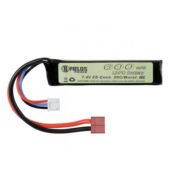 Li-Po Battery 600mAh 7,4V 20C - T-connector [8FIELDS]